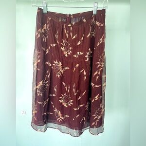 Club Monaco Floral Silk Skirt